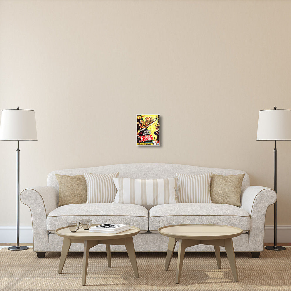 "Abbott & Costello - French - Go To Mars" Canvas Giclee, 12"x16"