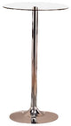 Bar Table With Chrome Base and Round Glass Top