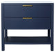 36 inch Plywood Freestanding Bathroom Vanity Set with Ceramic White Sink, Navy Blue