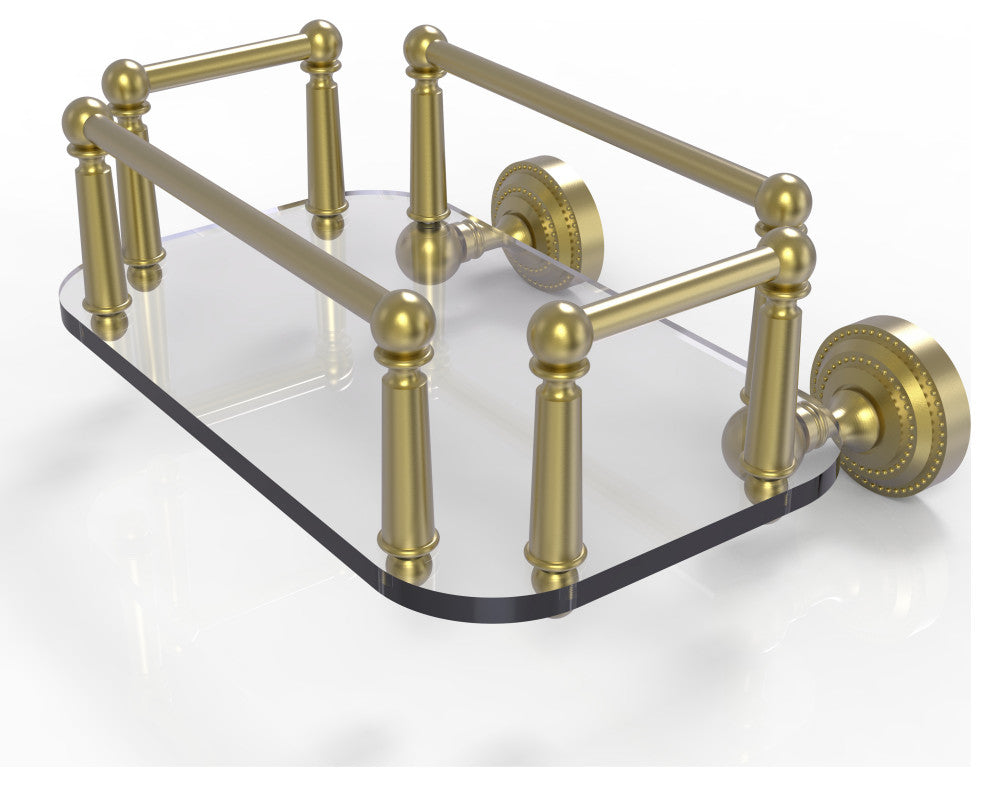 Dottingham Wall Mounted Glass Guest Towel Tray, Satin Brass