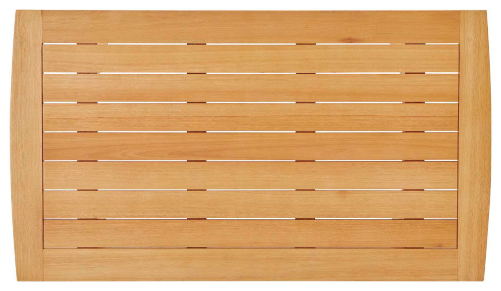 Lounge Dining Table, Rectangular, Wood, Brown Natural, Modern, Outdoor Patio