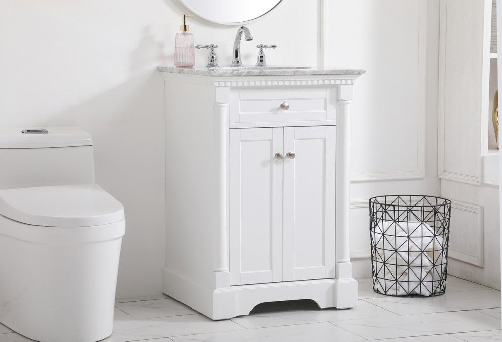 Home Living 24" Single Bathroom Vanity, White