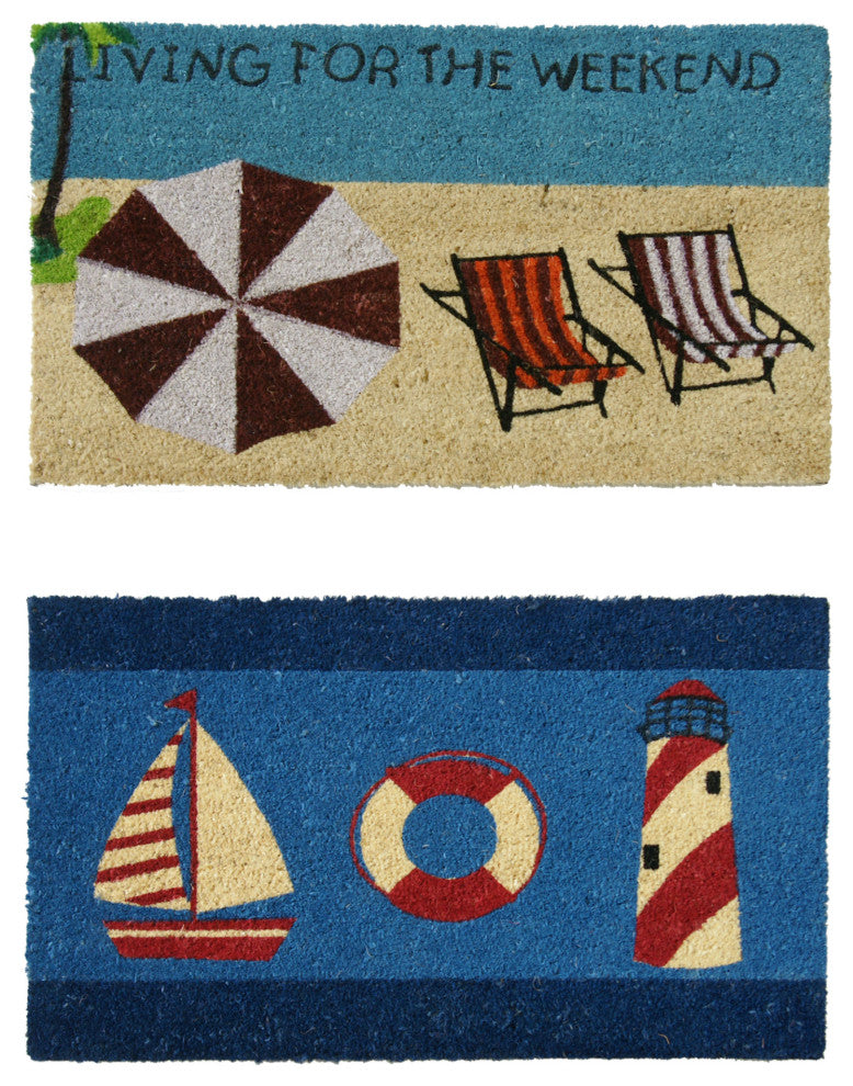 Rubber-Cal Summer "Beach Doormat" Kit 18" x 30" 2 Door Mats