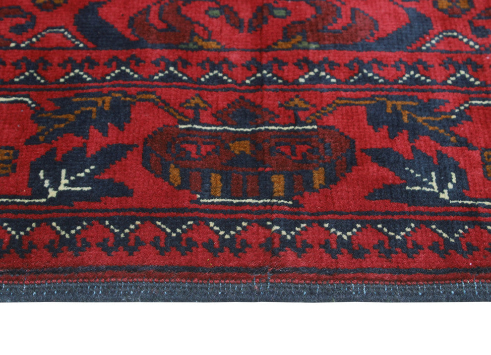 Khamyab Nevaeh Red/Navy Rug, 3'3x4'11