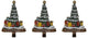 Cast Iron Decorative Trees With Presents Christmas Stocking Holder, Set of 3