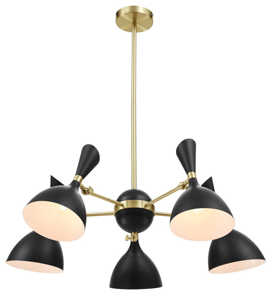 Declare 5-Light 6" Arm Pendant Black