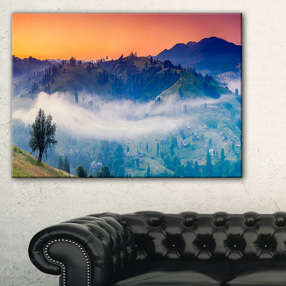 "Fantastic Blue Mountains Panorama" Landscape Wall Art Canvas Print, 40"x20"