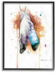 Bird Feathers Abstract Watercolor Painting, 24"x30"