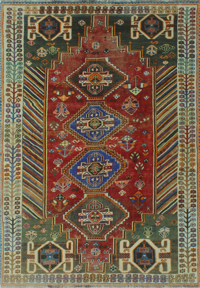 Fine Vintage Distressed Knox Red Rug