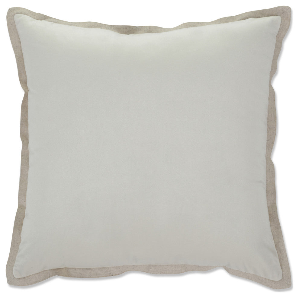 Velvet Flange Ivory 18" Throw Pillow