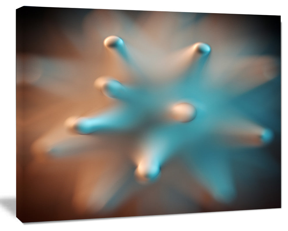 Blue Macro Prickly Texture, Abstract Canvas Wall Art, 20"x12"