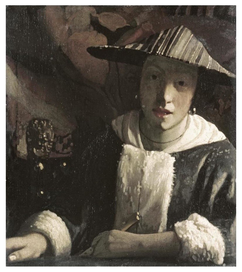 "Girl with a Flute" Digital Paper Print by Johannes Vermeer, 16"x18"