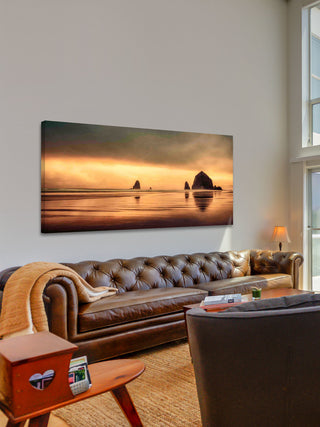 "Haystack Sunset" Painting Print on Canvas