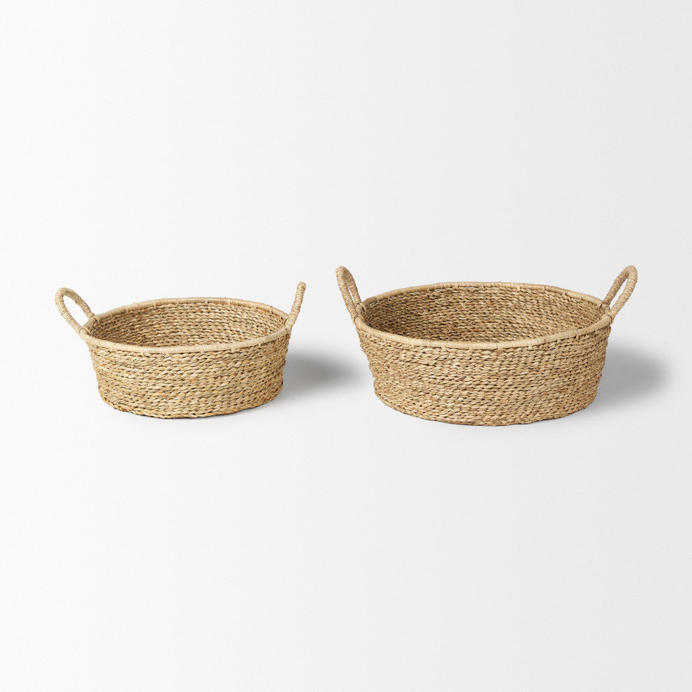 Ayanna Set of 2 Deep Nesting Seagrass Baskets With Handles