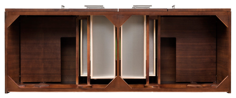 Metropolitan 60" Double Vanity, American Walnut, Charcoal Soapstone