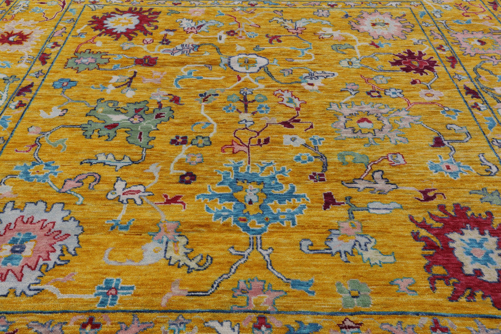 11' Square Turkish Oushak Hand Knotted Wool Rug - Q13353