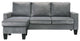 Jessica 77 in. W Flared Arm Velvet L Shaped Sofa, Gray