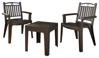 Windsor Chairs & Trillia Table Set, Brown