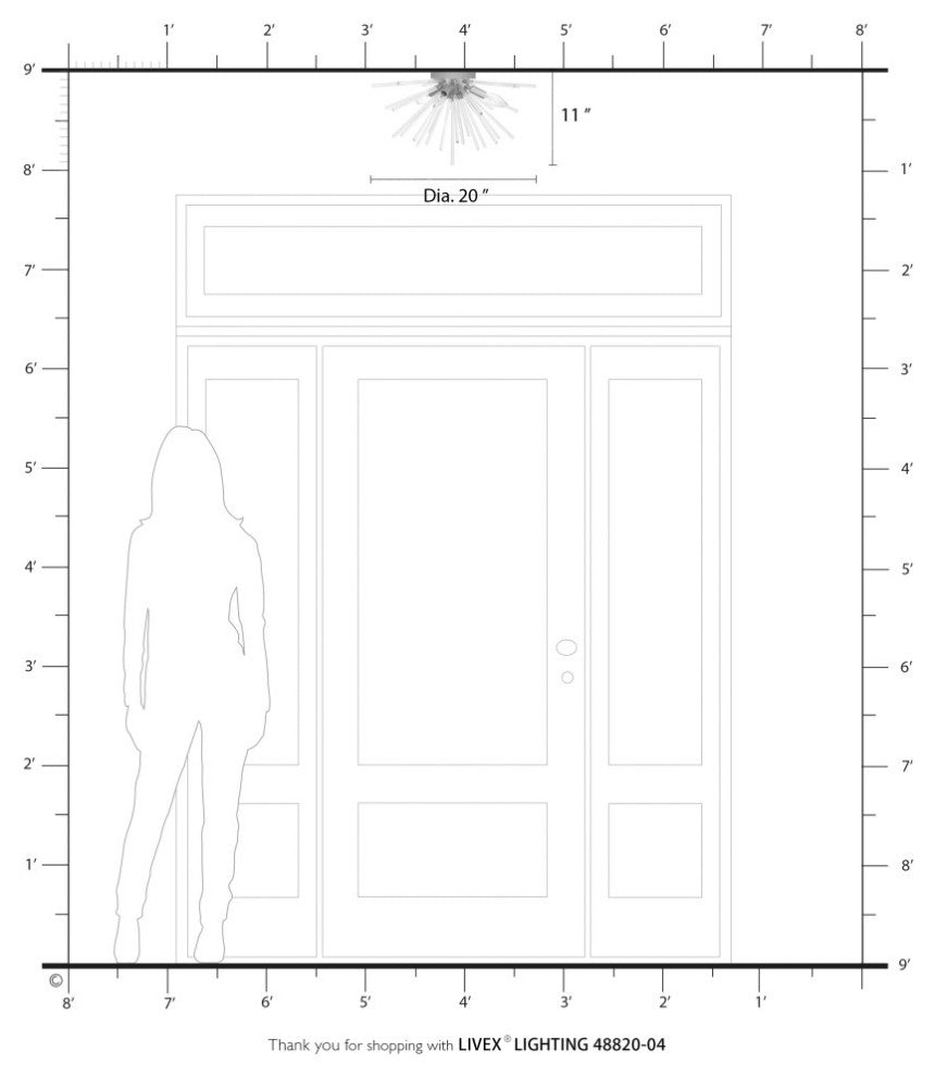 Uptown 4 Light Black Flush Mount