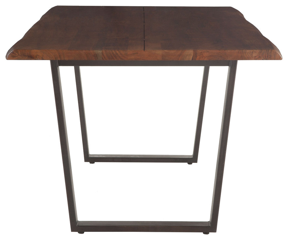 Belfrie 72-Inch Acacia Wood Dining Table in Dark Walnut Finish