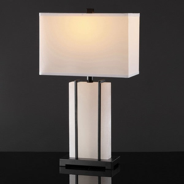 Safavieh Couture Fantasia Alabaster Table Lamp Black / White