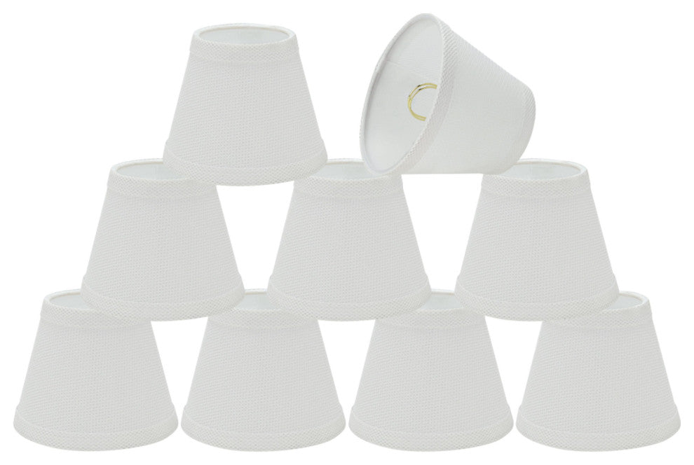 Aspen Creative 32066-9 Hardback Empire Clip-On Lamp Shade White 3" x 5" x 4"