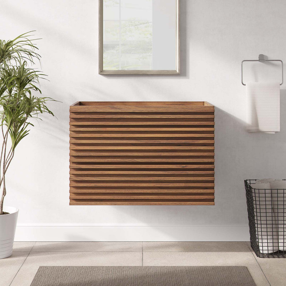 Render 30" Wall-Mount Bathroom Vanity, Walnut