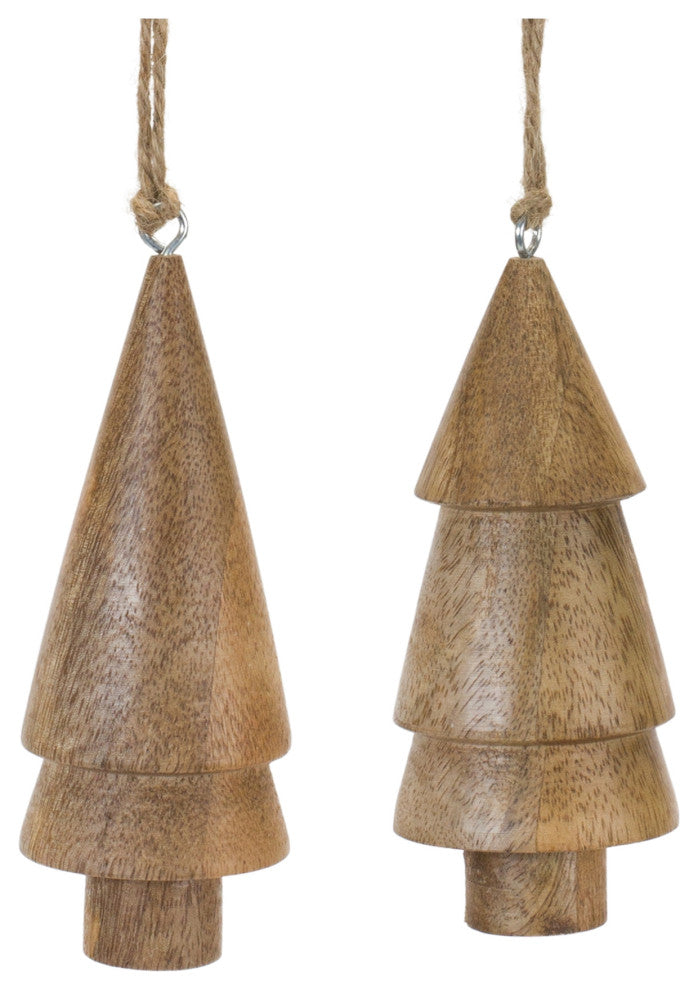 Wood Pine Tree Ornament, 6-Piece Set