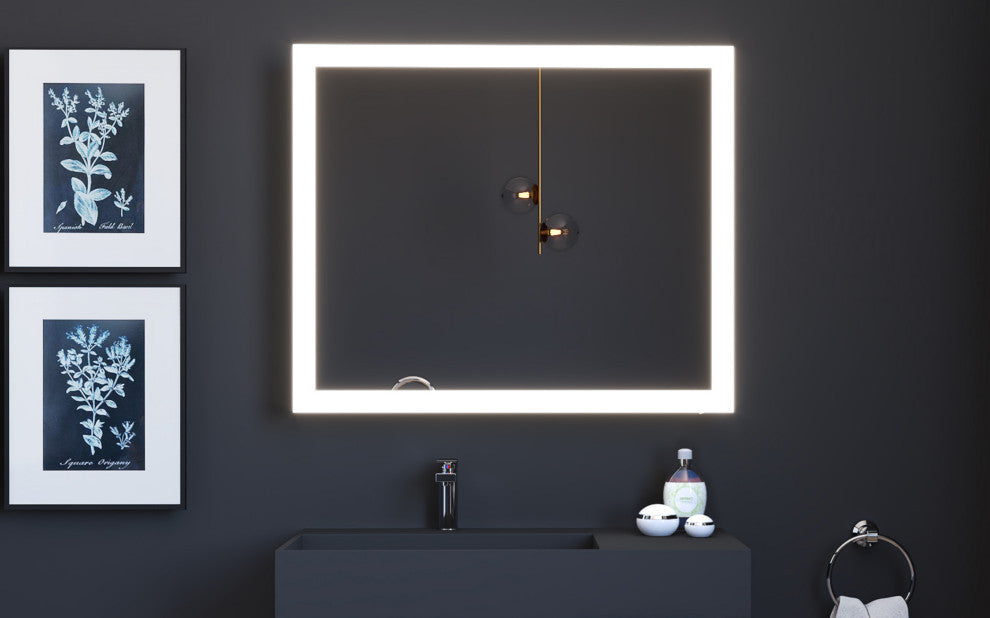 Smart Angelina Dimmable LED Bathroom Mirror with Voice Control, 36" x 30"