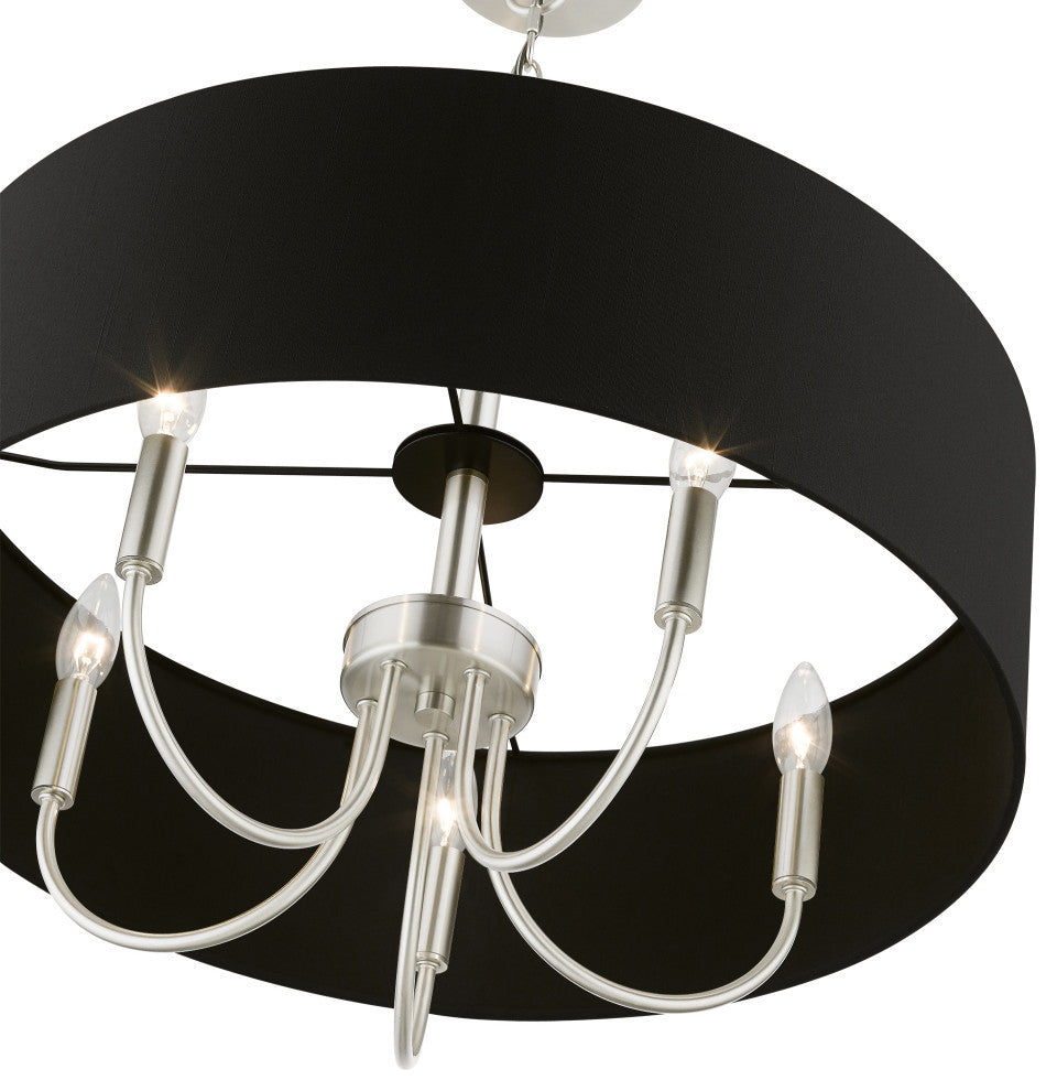 Livex Lighting 5 Light Brushed Nickel Pendant Chandelier