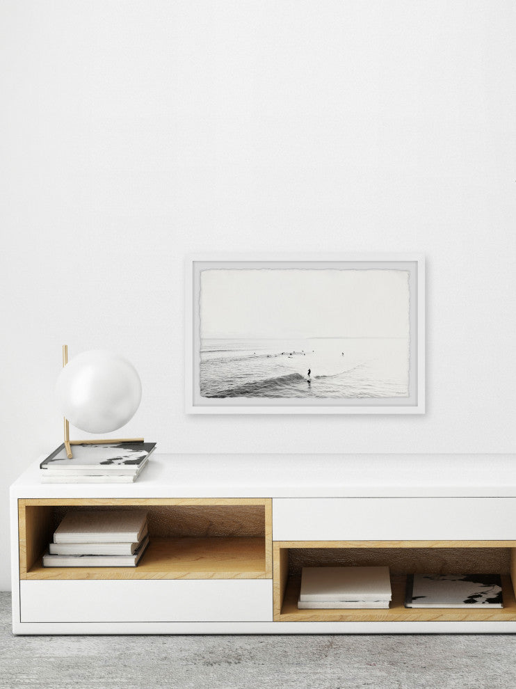 "Surfing Small Waves" Framed Painting Print, 12x8