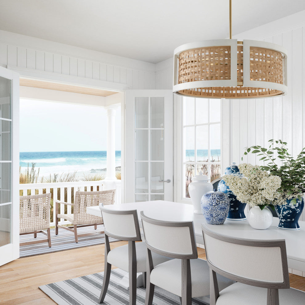 Capital Lighting 444361 Lola 6 Light 30"W Drum Chandelier - Flat White / Matte