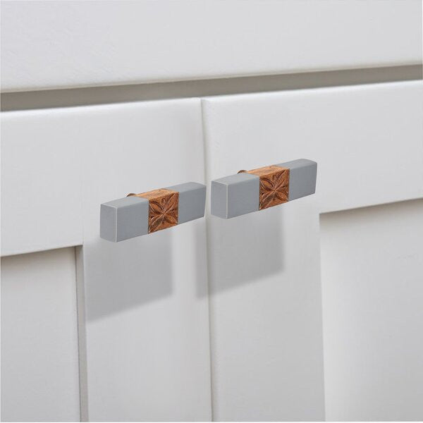 Fusion 3 in. Resin knob Decorative Hardware Gray Drawer Cabinet Knob