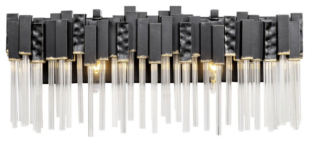 Matrix 2-Lt Bath - Matte Black/French Gold