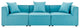 Lounge Sectional Sofa Set, Fabric, Blue, Modern, Outdoor Patio Balcony Garden