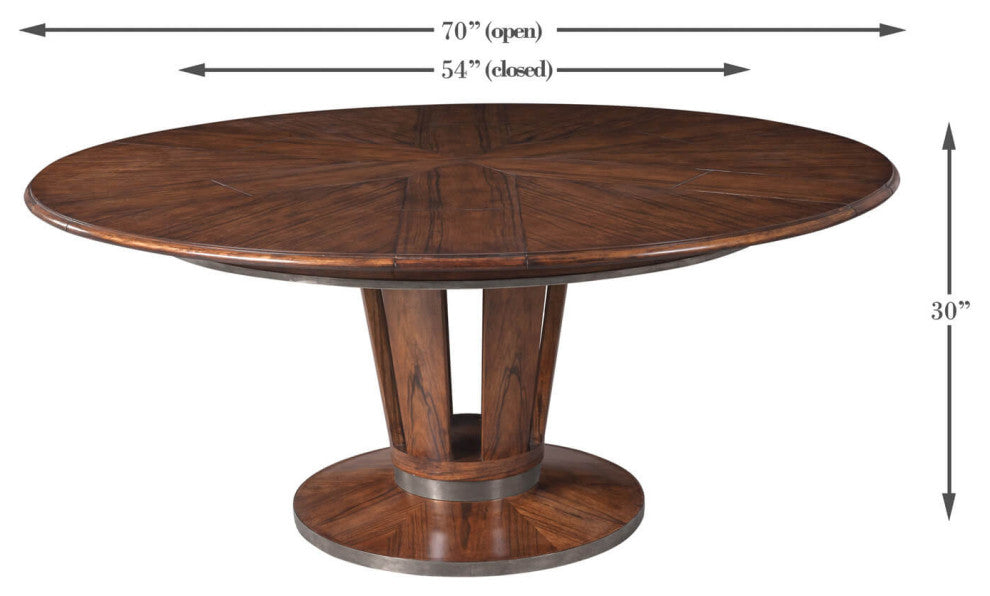 Art Deco Style Round Extending Dining Table