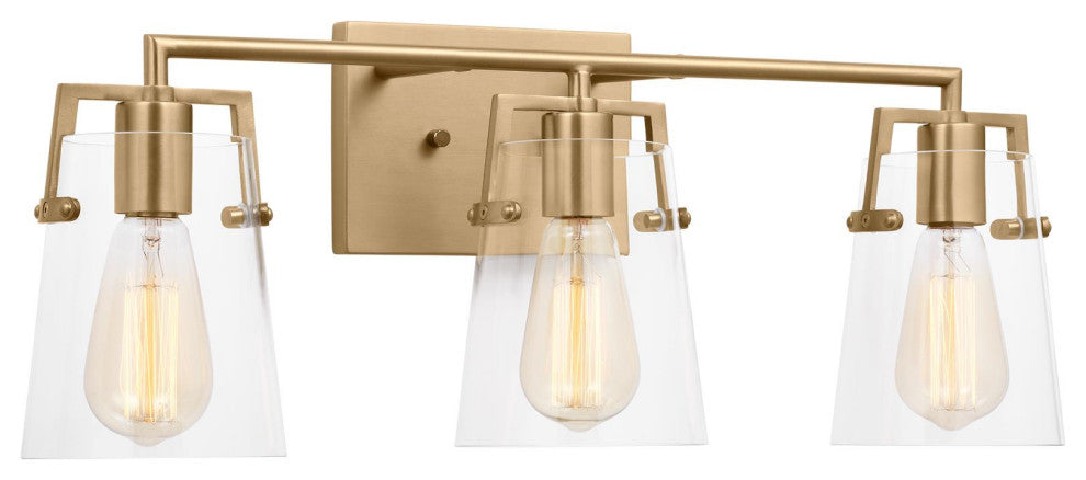 Crofton 3 Light Bath, Satin Brass