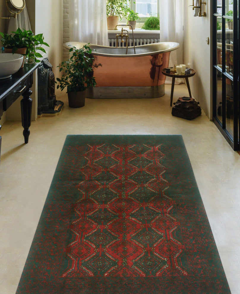 Fine Vintage Distressed Anitza Red/Charcoal Runner, 3'4x5'6