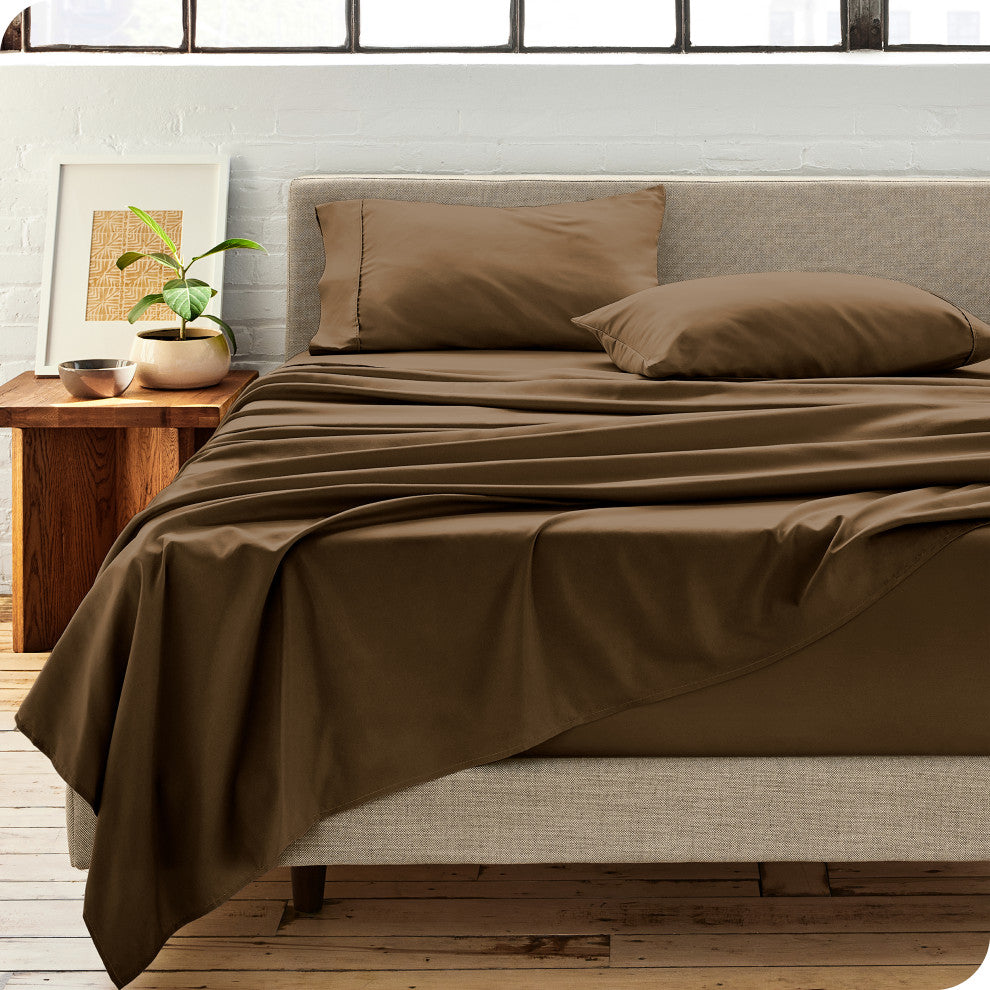 Bare Home Microfiber Pillowcases - Set of 2, Cocoa, Standard