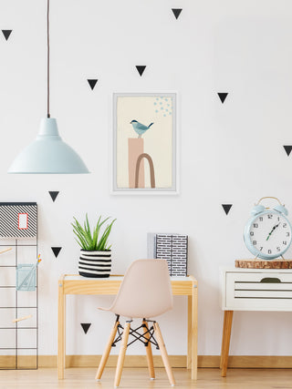 "Bird on Pillar" Framed Painting Print, 16x24