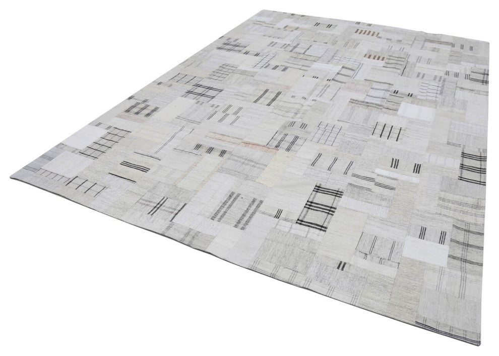 Rug N Carpet - Handmade Oriental 8' 8'' x 12' 2'' Rustic Patchwork Kilim Rug