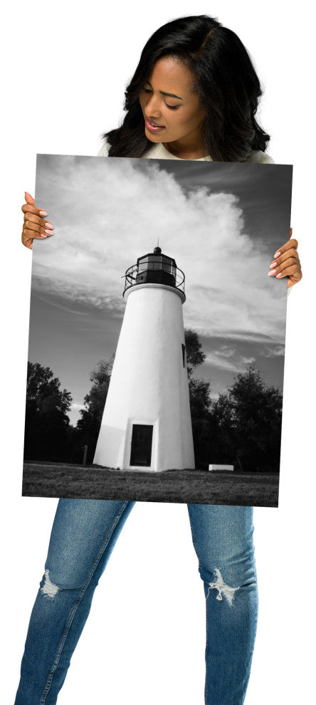 Touch the Sky Landscape Photo, Lighthouse Unframed Wall Art Print, 18" X 24"