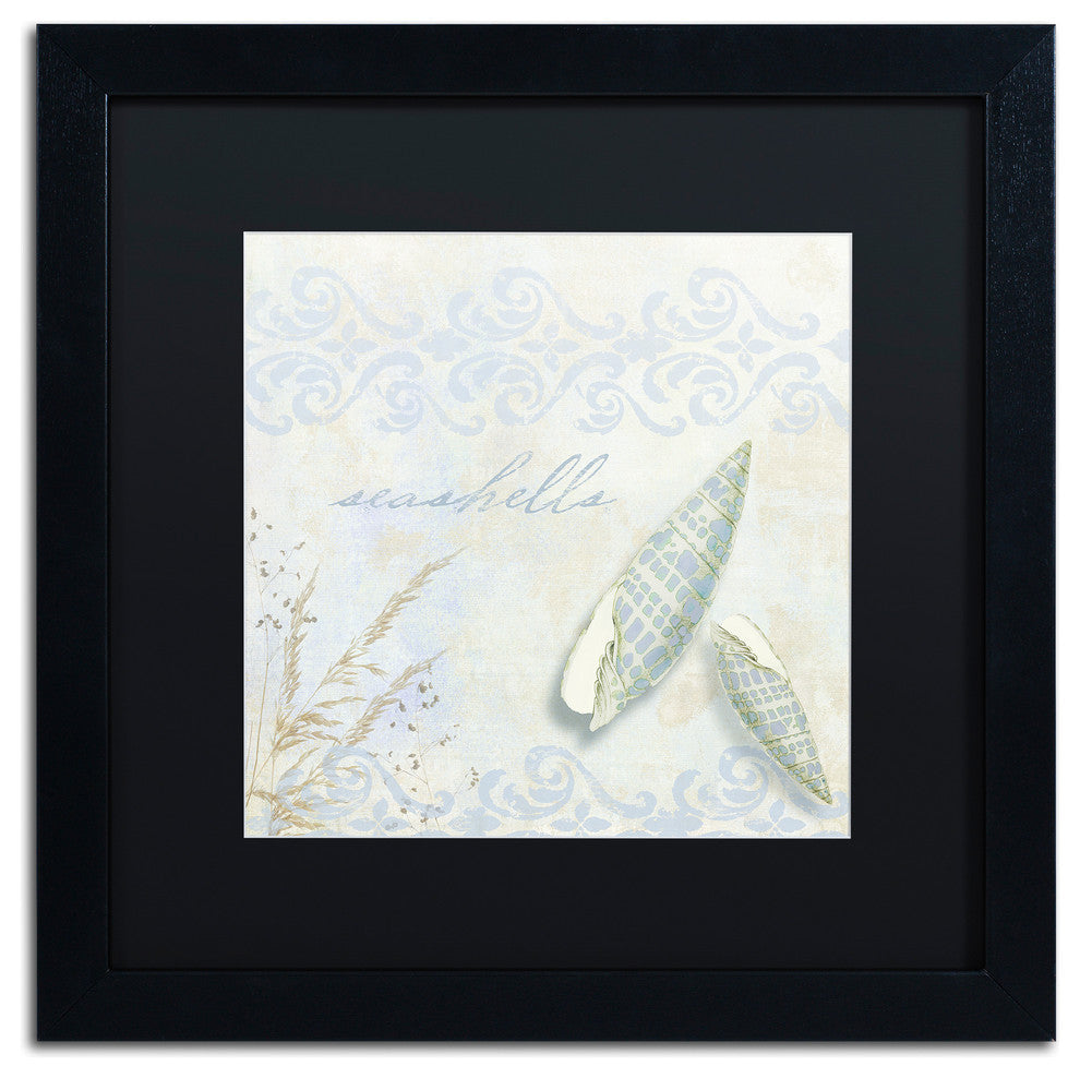 Color Bakery 'She Sells Seashells II', Black Frame, Black Mat, 16x16