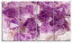 Purple Amethyst Macro, Abstract Canvas Wall Art Print, 48"x28", 4 Panels