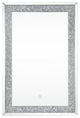 Benzara BM232515 Rectangular Beveled Wall Mirror With Touch Led, Silver