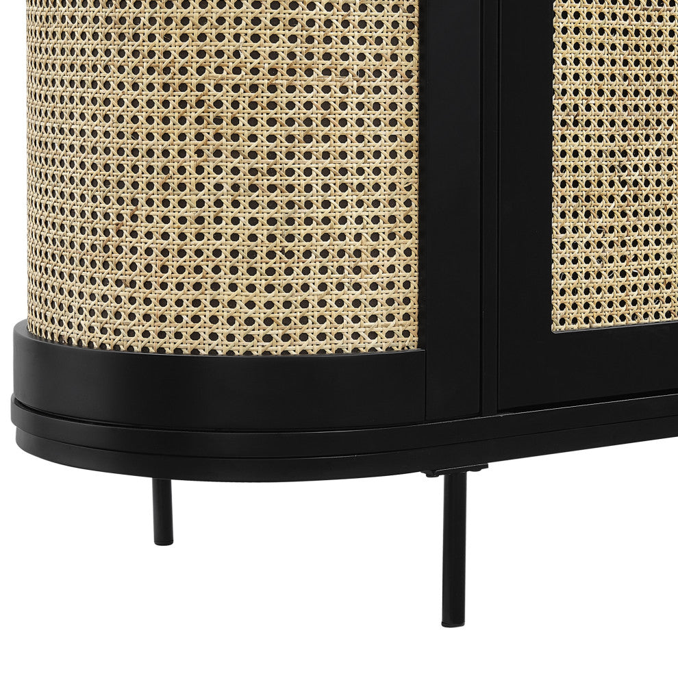 Loft Lyfe Darrius Cabinet, Storage, 4-Door, 55Lx17.7Wx47H, Black