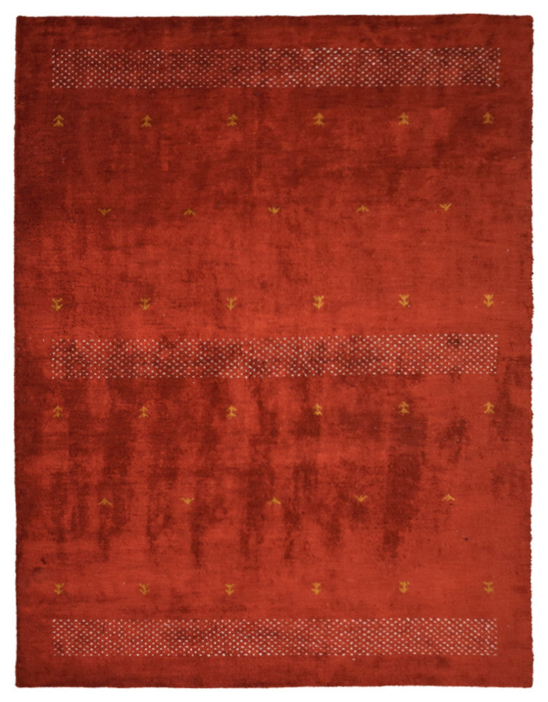 HAND KNOTTED LOOM SILK ECO-FRIENDLY RUGS-9'x12',Rectangle,Light Red,Contemporary