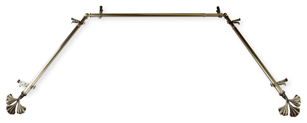 Florence 13/16" Bay Window Curtain Rod, Antique Brass