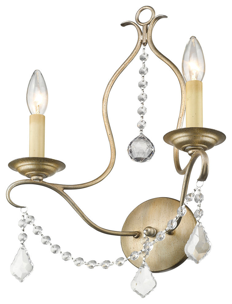 Livex Lighting 2 Light Antique Silver Leaf Wall Sconce - 6422-73