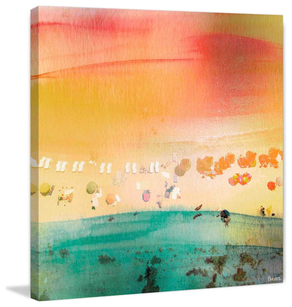 "Dozing on The Beach" Painting Print on Wrapped Canvas, 32"x32"